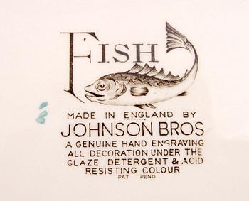 FISKSERVIS, 17 delar. Porslin. Johnson Bros, England.