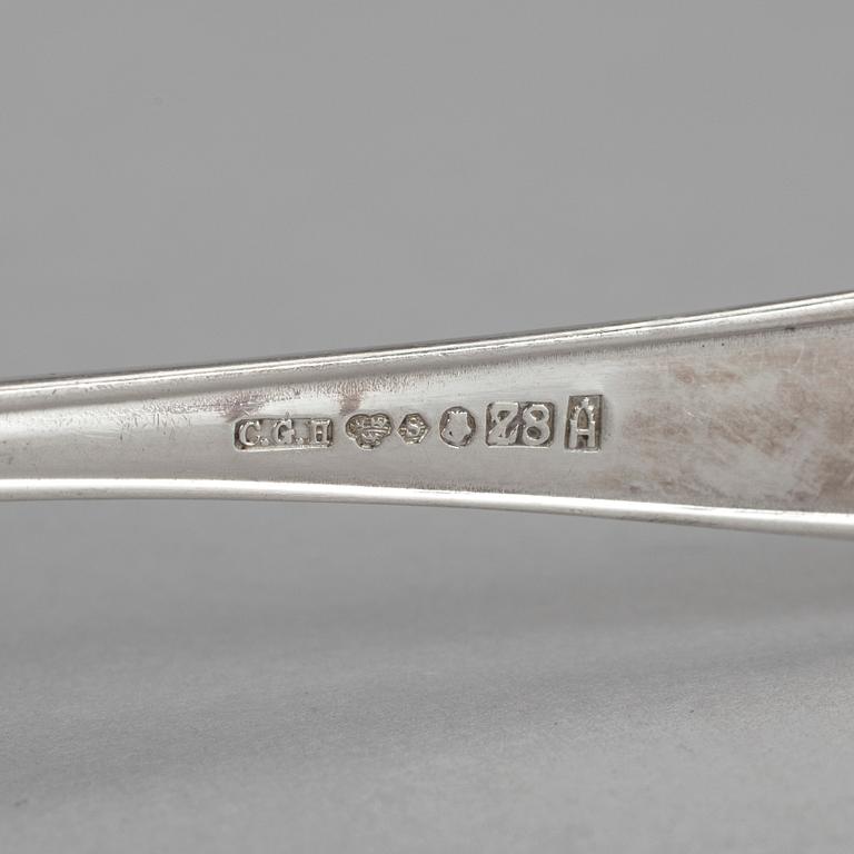 KAFFESKEDAR, 18 st, silver, bl a "Slottsbarock", 1900-tal. Vikt 241 g.