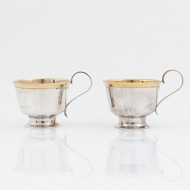 Twelve parcel gilt silver mugs, Johanna Gottschalk, Arkala, Stockholm, 1962-68.