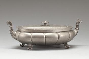 SKÅL med LOCK, tenn, Edvin Ollers, Schröder och Olsson, Stockholm, 1930-tal.