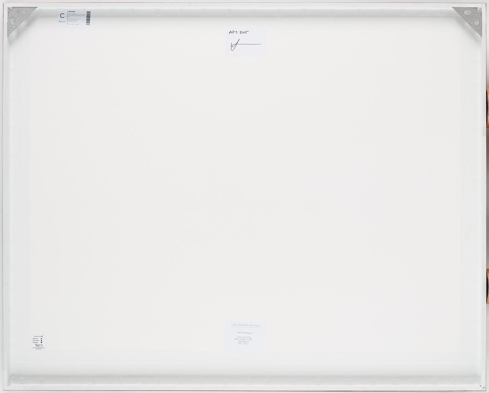 Aida Chehrehgosha, "I can't stop thinking Black Thoughts 2", 2015.