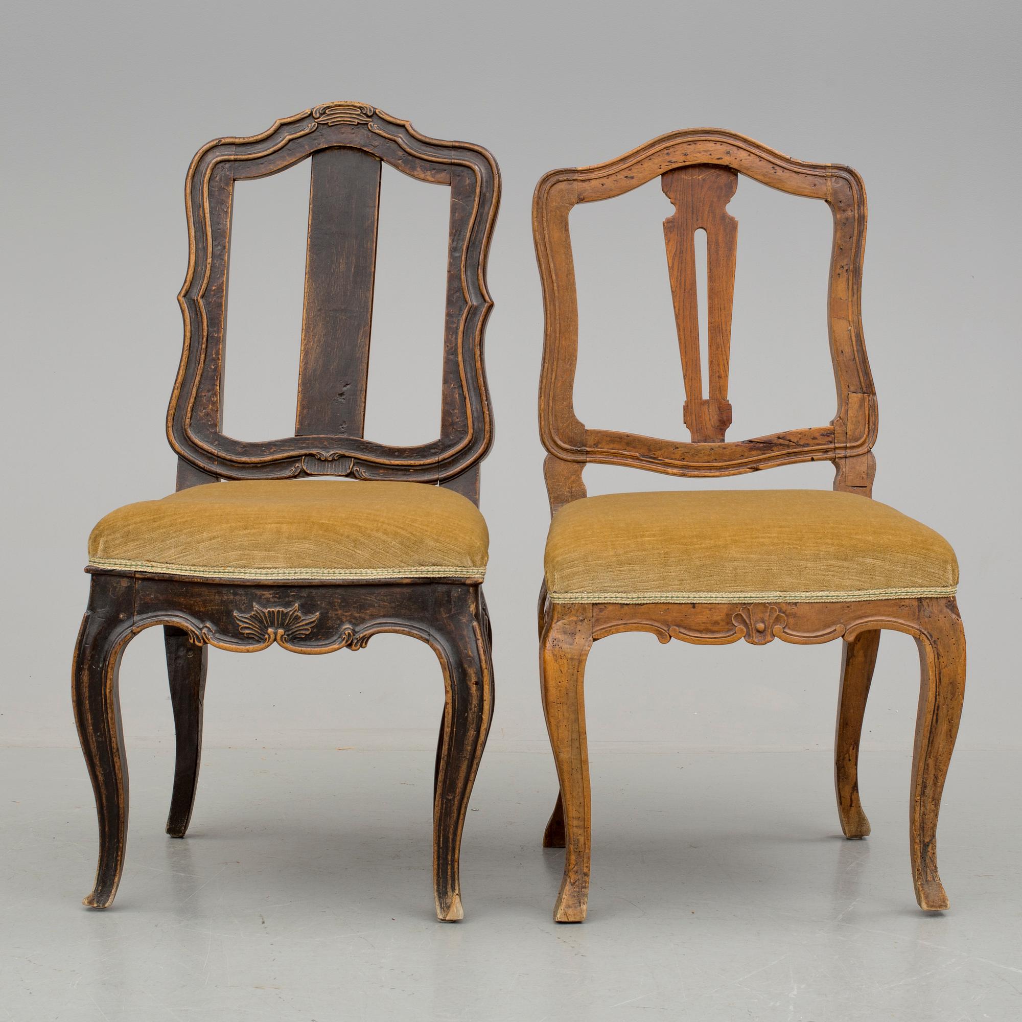 STOLAR, 2 stycken, 1700-tal.