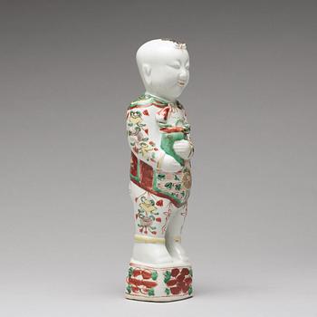 A wucai figure, Qing dynasty, Kangxi (1662-1722).