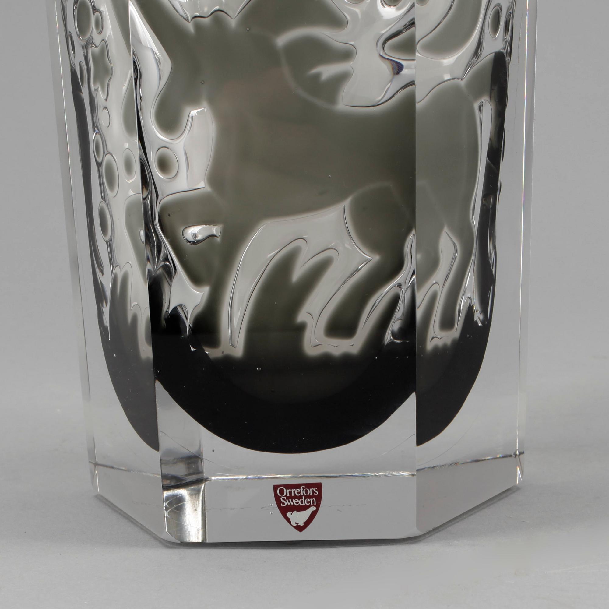 VAS, glas, ariel, Olle Alberius, Orrefors Gallery 1988.
