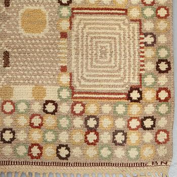 Barbro Nilsson, matto, "Krabban, grå", knotted pile, ca 272-277 x 178,5-183 cm, signed AB MMF BN.