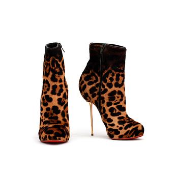 CHRISTIAN LOUBOUTIN, a pair of leo boots, "Big Lips". Size 36,5.