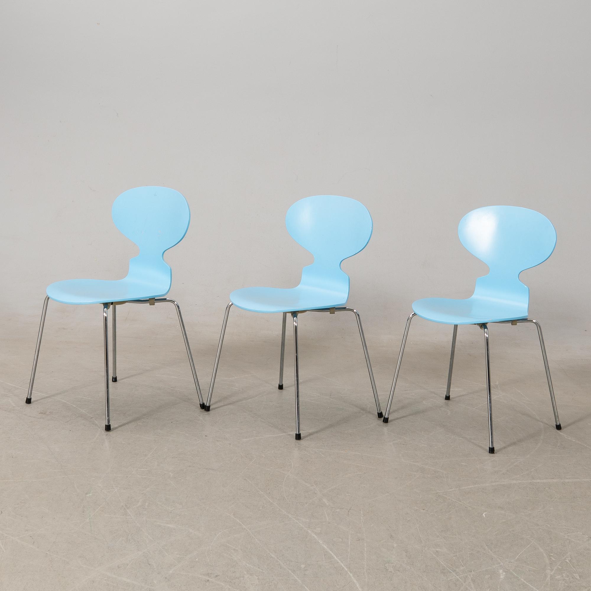 Arne Jacobsen, chairs 6 pcs, "Ant", Fritz Hansen, 1993.