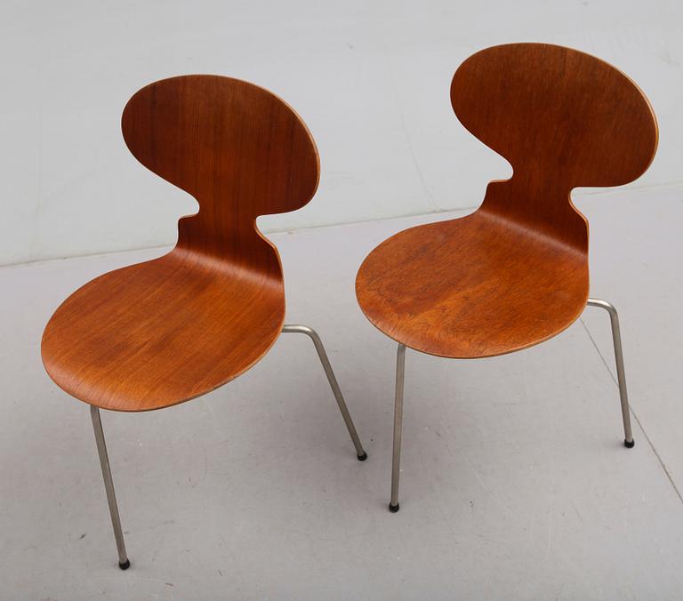 STOLAR, 1 par, "Myran",  Arne Jacobsen, Fritz Hansen, Danmark, 1900-talets mitt.