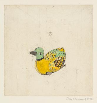 STEN EKLUND, etching with watercolour, signed and dated 1978.
