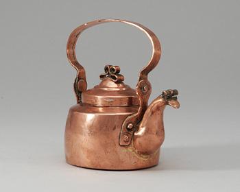 A Sedish 18th/19th century miniature copper coffee pot.