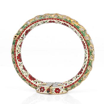 ARMRING, 'Kada', norra Indien, sannolikt Jaipur, 1800-tals.