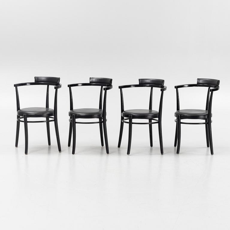 Åke Axelsson, four black 'Bohem' chairs, Gemla, 1980's.