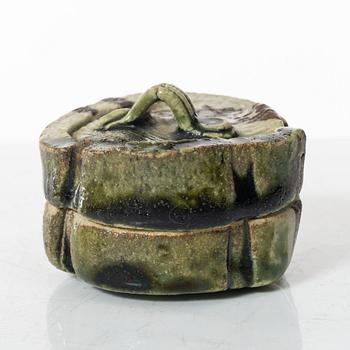 Dosa med lock, stengods, Japan, 1900-tal.