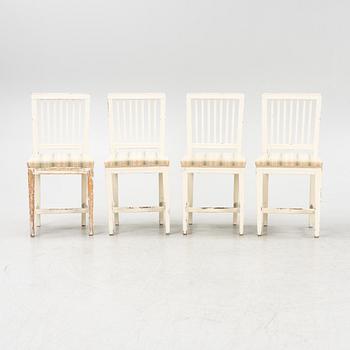 Four Gustavian chairs, beginning of the 19th century.