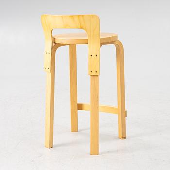 Alvar Aalto, bar stool, K65, Artek, Finland, contemporary production.