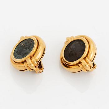 A pair of Bulgari "Monete" earrings.