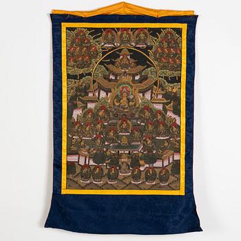 A Tibetan thangka, 20th century.