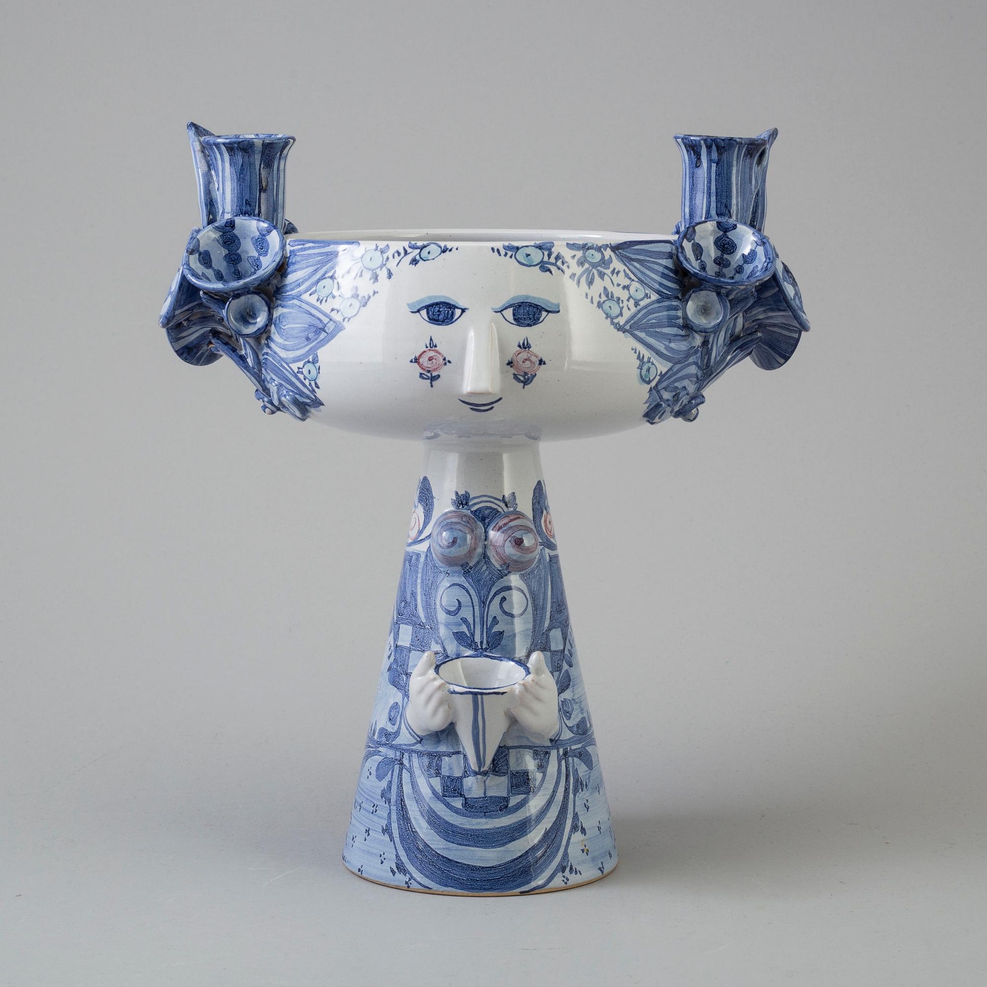 BJÖRN WIINBLAD, A Danish ceramic centrepiece by Björn Winblad dated  -90.
