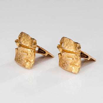 Björn Weckström, MANSCHETTKNAPPAR, 14 K guld, Lapponia 1970. Vikt 10,8 g.
