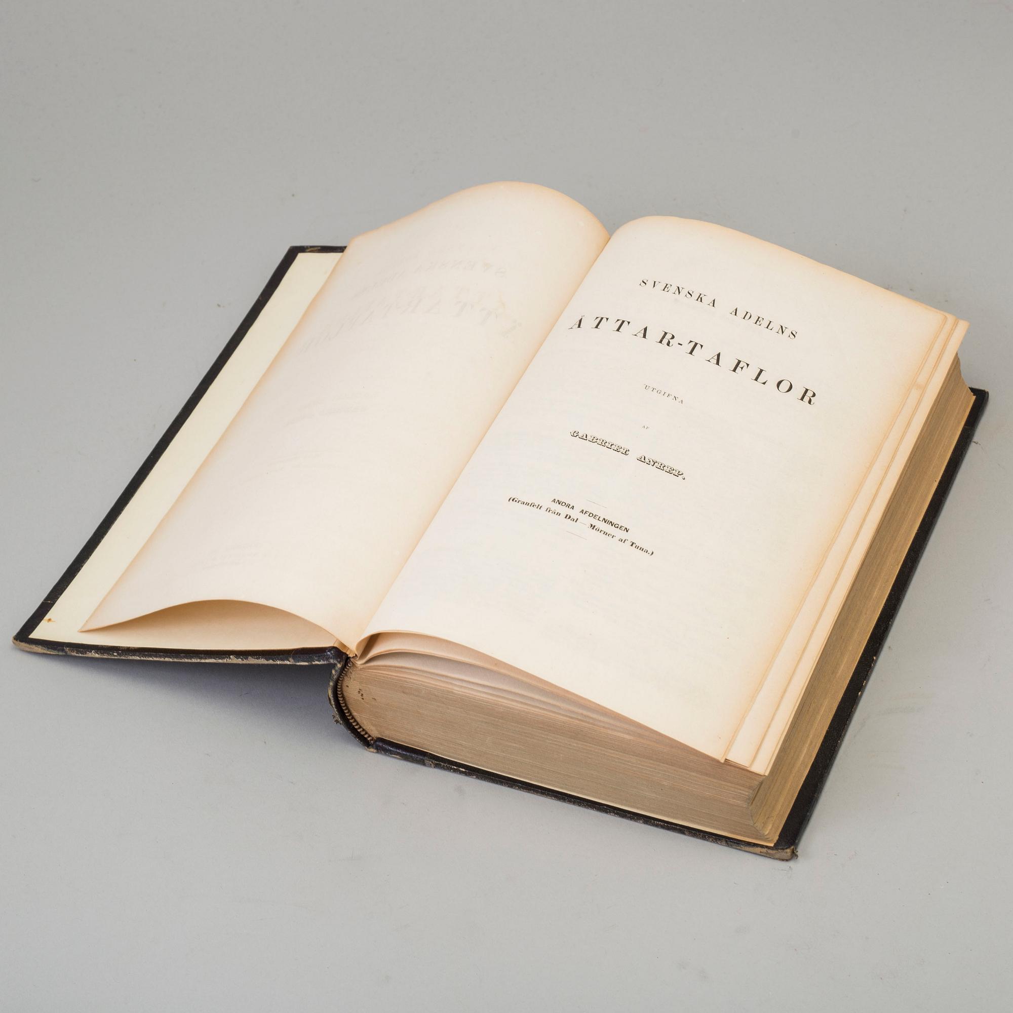 BOOKS, four volumes, 'Svenska Adelns Ättar-taflor', Gabriel Anrep, Norstedt, Stockholm, 1858-64.