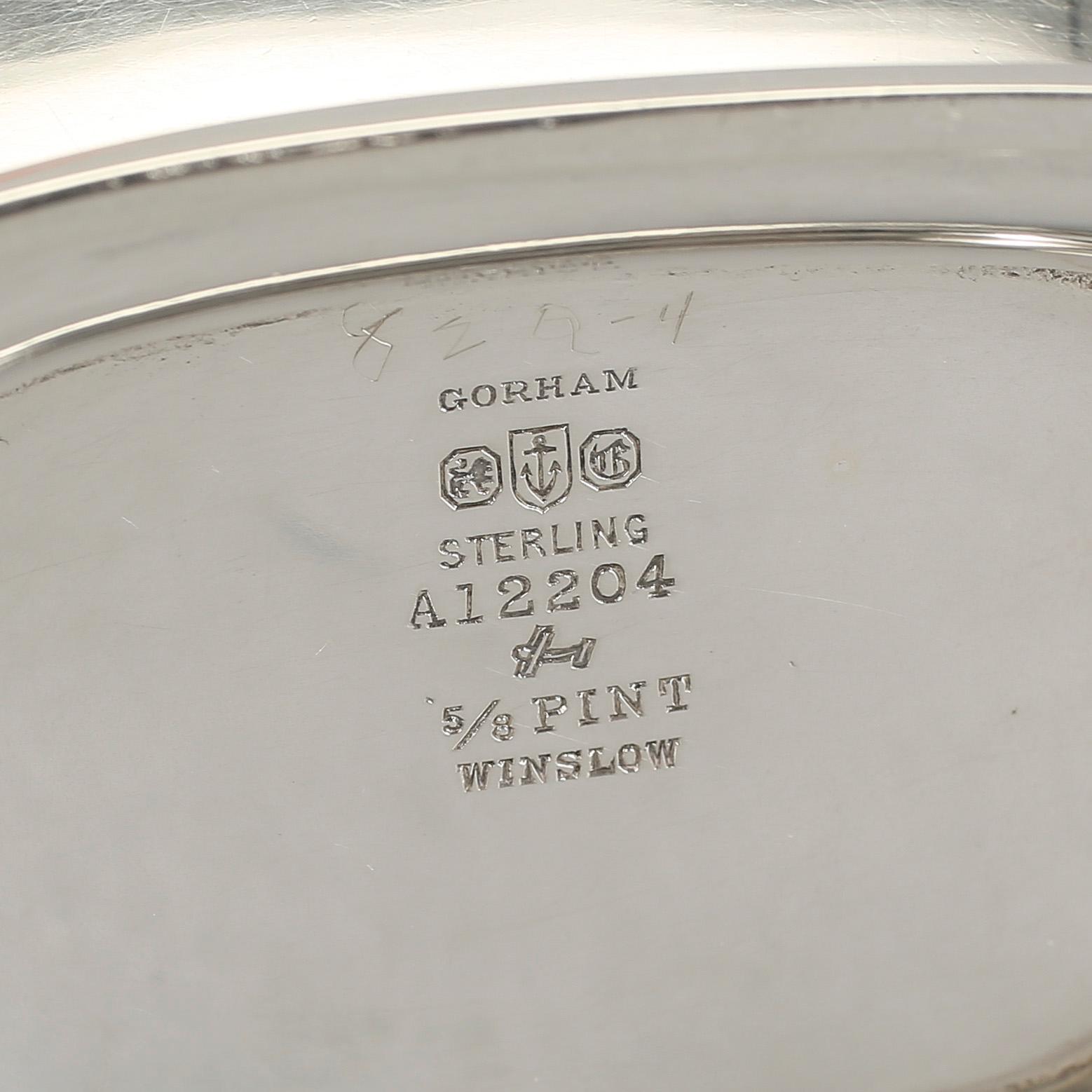KAFFESERVIS, 3 delar, sterlingsilver, Gorham, Providence, Rhode Island, USA, 1927. Vikt ca 1350g.