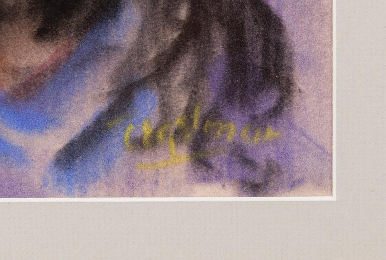 ARNE TEGELMAN, pastel drawing, signed.
