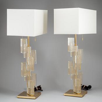 A 'Esha Alta' glass and brass table lamp from Donghia lightning.