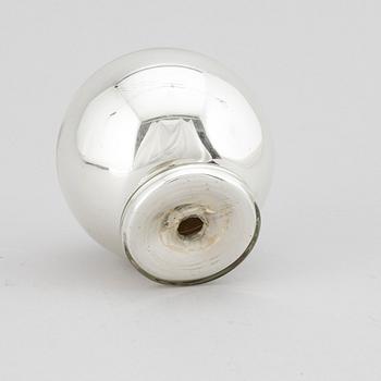 A 20th century silvered glass sphere sculpture/decoration.