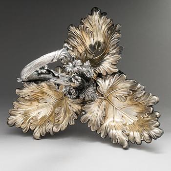 A Swedish parcel-gilt silver centrepiece bowl, Gustaf Möllenborg, Stockholm 1862.