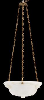 TAKAMPEL, alabaster. Empirestil, 1800-tal. H 105.