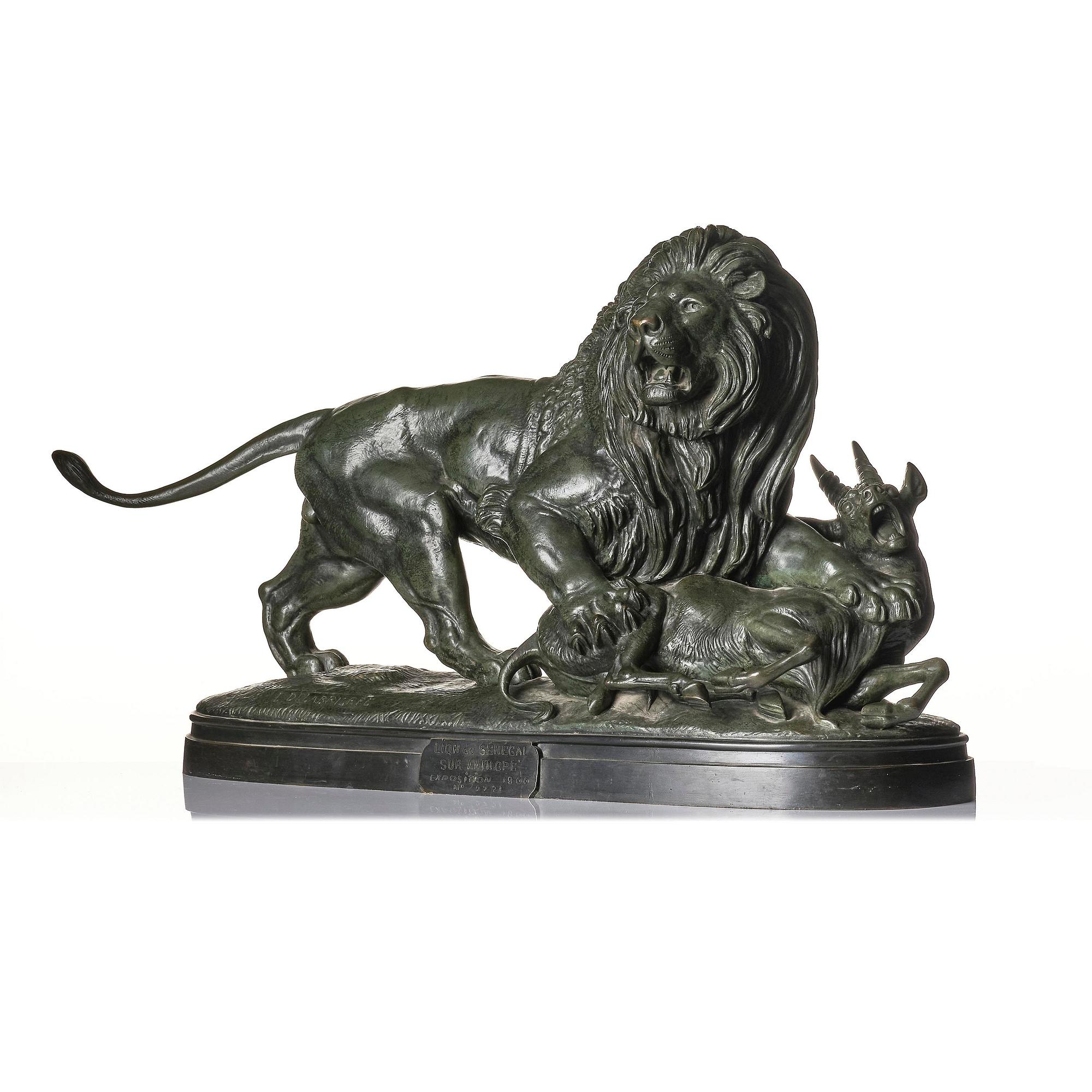 Paul-Édouard Delabrièrre, "Lion of Senegal on antelope".
