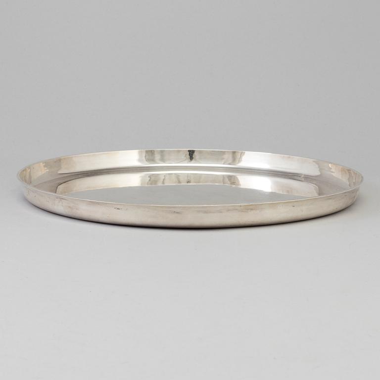 ÅKE STRÖMDAHL, a sterling silver tray from Hugo Strömdahl AB, Stockholm, 1954.