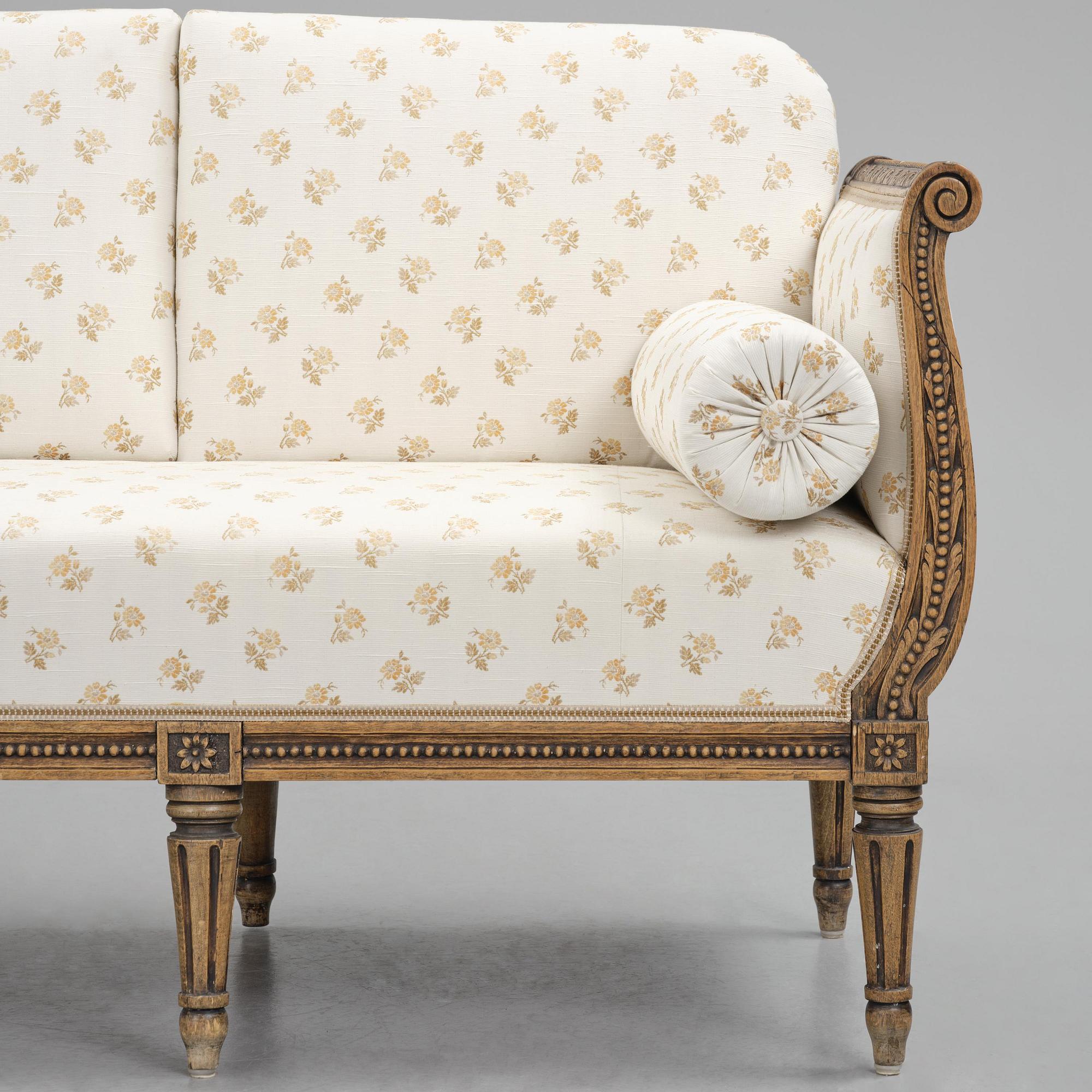 A Gustavian sofa by E. Öhrmark (master in Stockholm 1777-1813).