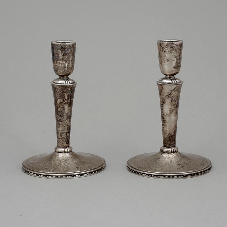 LJUSSTAKAR, ett par, silver, Eric Råström, C.G Råström, Stockholm, 1964, vikt ca 256g.