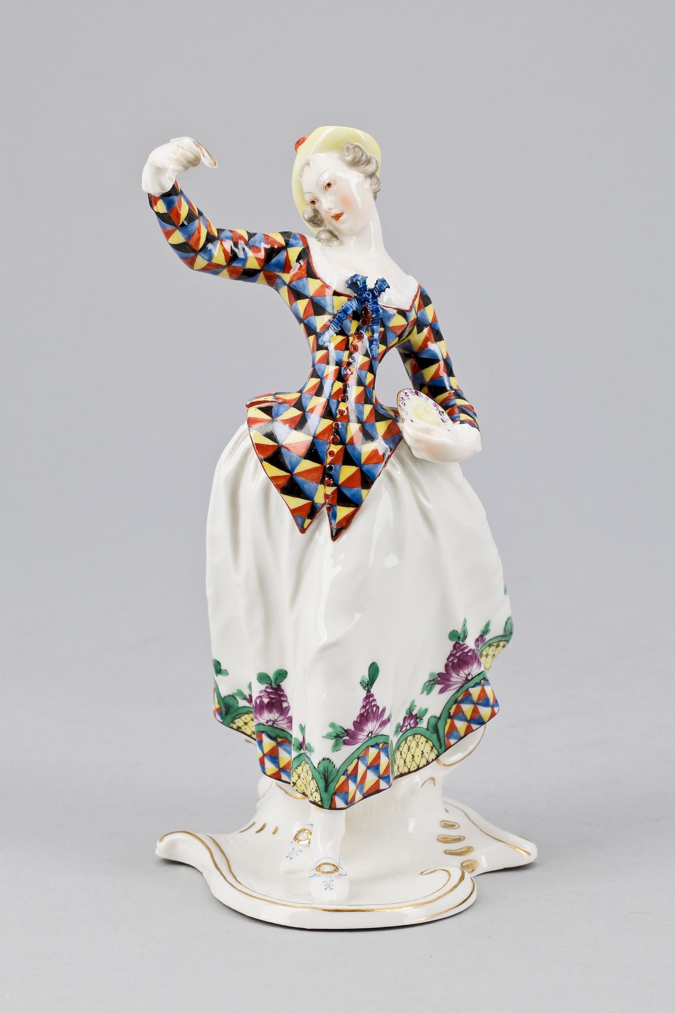 FIGURIN, porslin, efter Franz Anton Bustelli, Nymphenburg, tidigt 1900-tal.