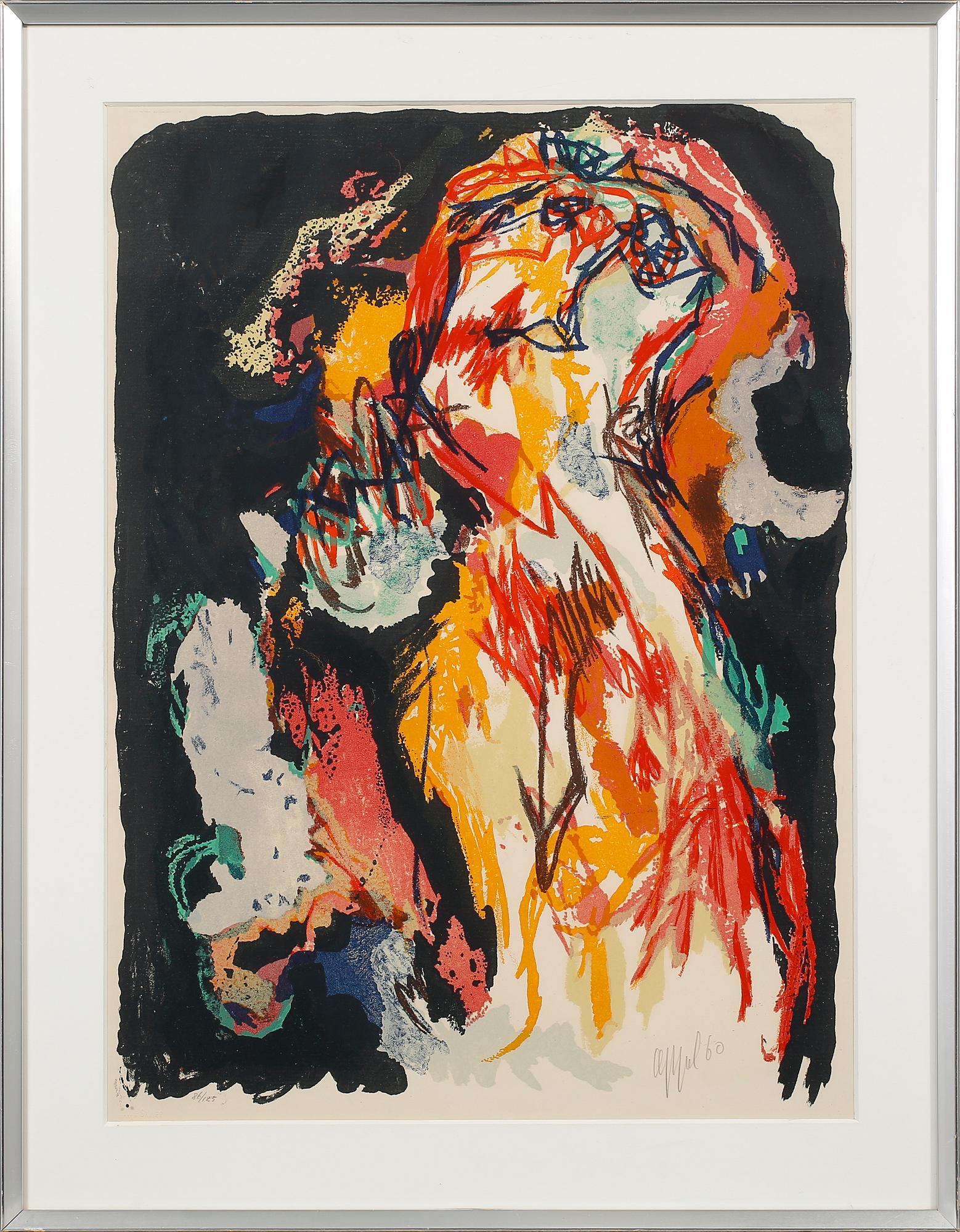 KAREL APPEL, färglitografi, signerad, numrerad 86/125 och daterad -60.