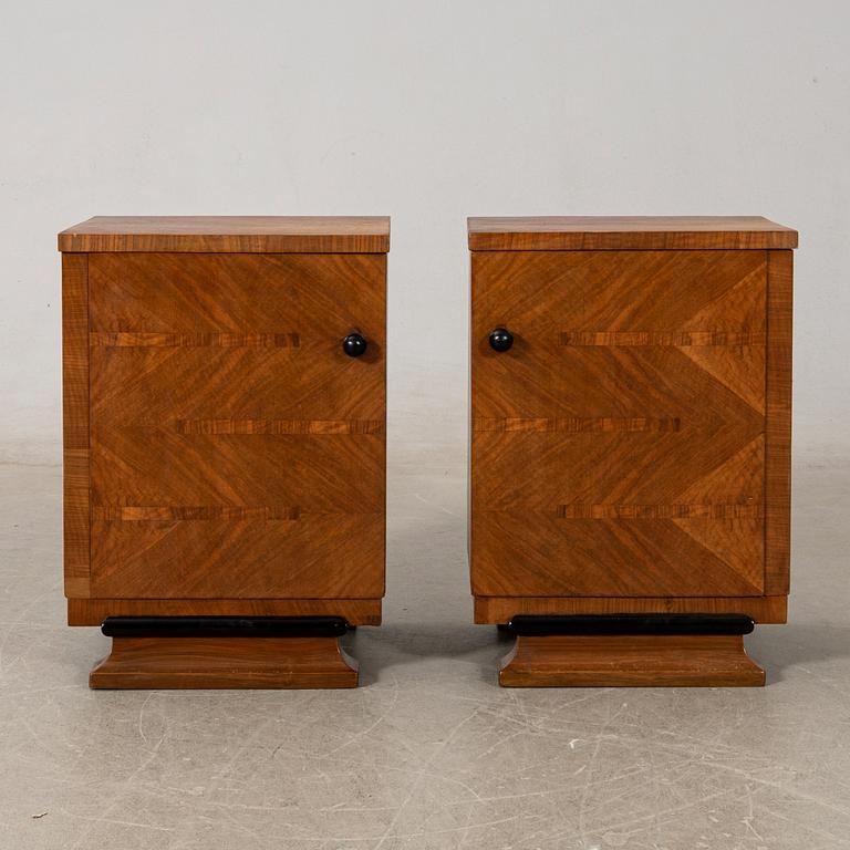 Bedside tables, a pair, Art Deco, first half of the 20th century.