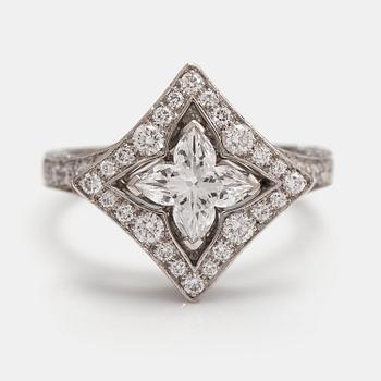 Louis Vuitton, A platinum ring with diamonds ca. 2.33 ct in total. Marked Louis Vuitton 52m 390234. 2018.