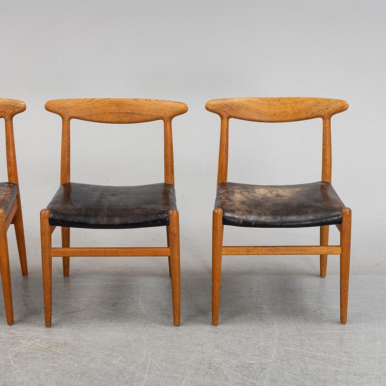 Hans J Wegner, stolar, 4 st, modell W2, CM Madsens fabriker, Haarby, Danmark.