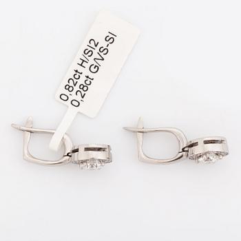 Brilliant-cut diamond earrings.