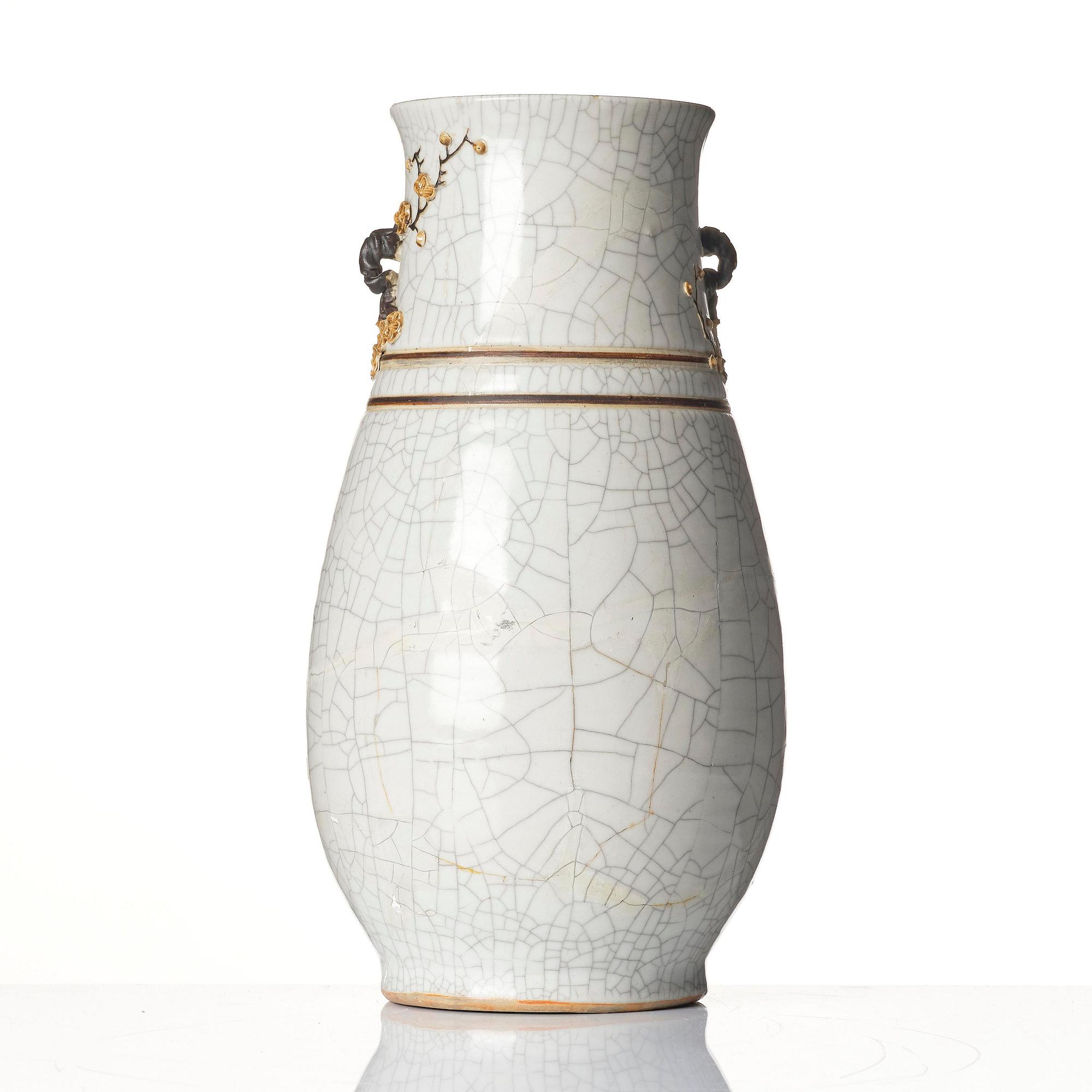 An underglaze blue and enamelled vase, Qing dynasty, 19th century.