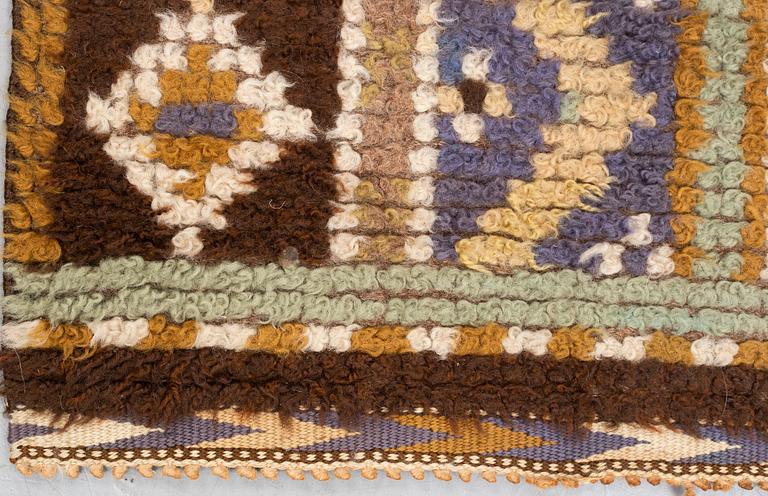 Märta Måås-Fjetterström, a carpet, "Blå randig", knotted pile, ca 141,5-143 x 83-85 cm, signed MMF.
