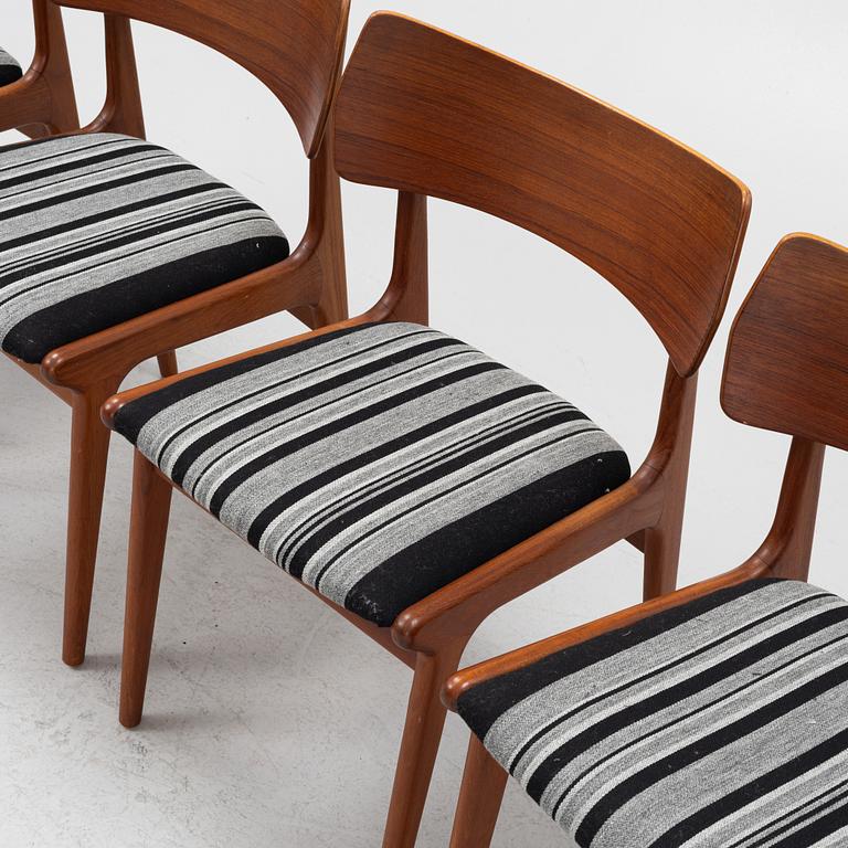 Four teak chairs, Denmark, mid 20th century.