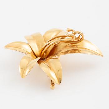 Stigbert, Engelbert, brosch, 18K guld i form av blomma.