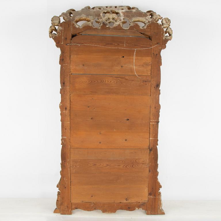 A large rococo-revival gilt-gesso mirror, later part 19th century.