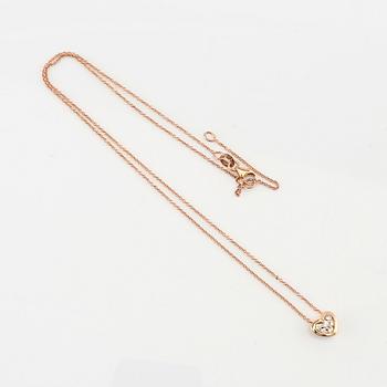 Halsband 18K roséguld med runda briljantslipade diamanter.