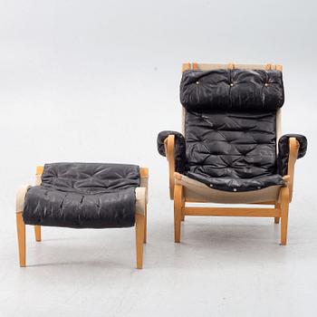 Bruno Mathsson, armchair with footstool, "Pernilla", Dux.