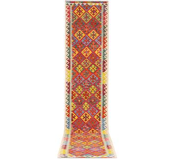 A runner carpet, Kilim, c. 497 x 84 cm.
