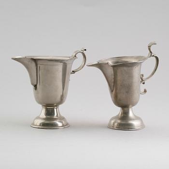 KANNOR, 2 st, tenn, Melchior Leffler, Visby 1817 samt Martin Moberg, Jönköping 1812.