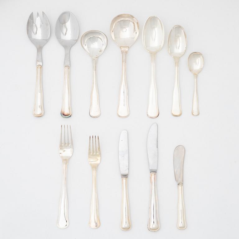 A 57-piece silver cutlery set, model 'Old Danish', Cohr and MEMA, including Lidköping 1994.